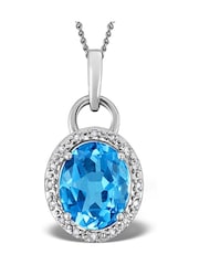 The Diamond Store 9K White Gold And Diamond Pendant Necklace - Image 1 of 3