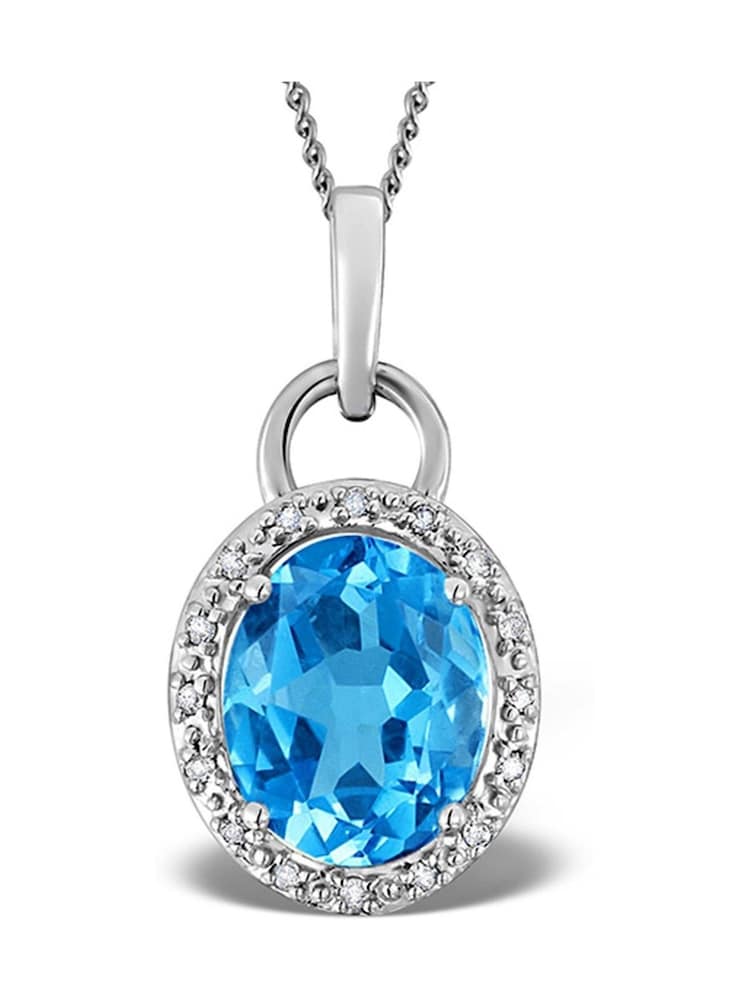 The Diamond Store 9K White Gold And Diamond Pendant Necklace - Image 1 of 3