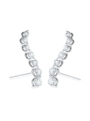 The Diamond Store 9K White Gold Ear Climber Life Journey 0.50ct Lab Diamond Earrings - Image 3 of 5