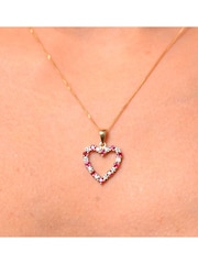 The Diamond Store 9K Gold 0.68ct Ruby And Diamond Heart Pendant Necklace - Image 4 of 5