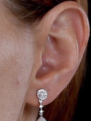 The Diamond Store White Stellato Collection Pearl and Diamond Earrings in 9K White Gold - Image 5 of 6