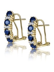 The Diamond Store Blue Sapphire 1.45CT and Diamond 9K Earrings - Image 1 of 5