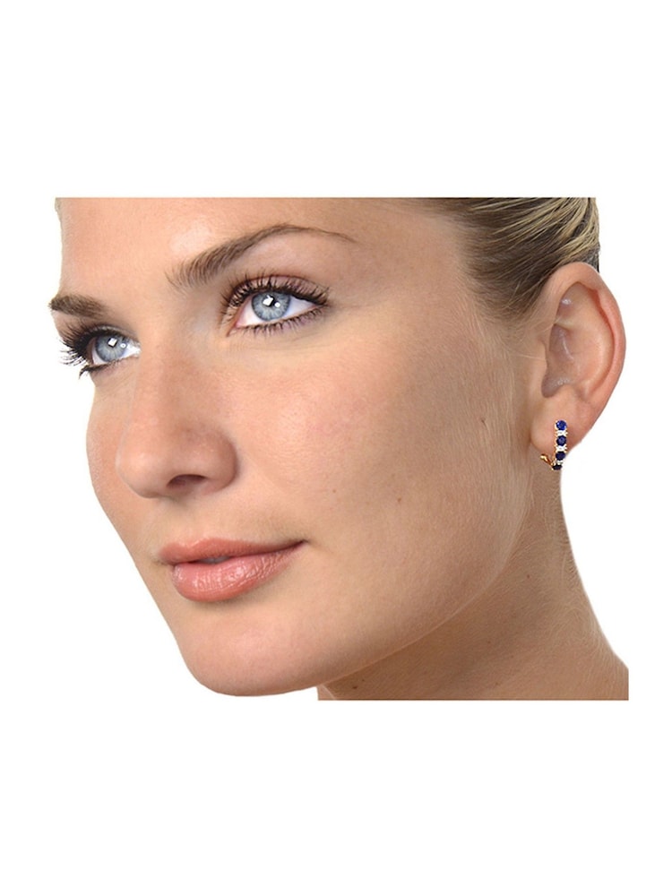 The Diamond Store Blue Sapphire 1.45CT and Diamond 9K Earrings - Image 2 of 5