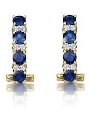 The Diamond Store Blue Sapphire 1.45CT and Diamond 9K Earrings - Image 3 of 5