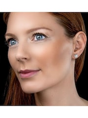 The Diamond Store White Stellato Collection Pearl and Diamond Heart Earrings in 9K White Gold - Image 3 of 6