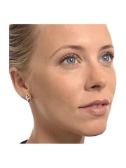 The Diamond Store Blue 9K Yellow Gold Tone Sapphire 4mm x 2mm And Diamond Earrings - Image 2 of 5