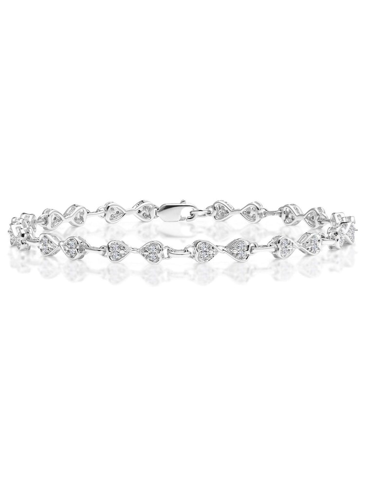 The Diamond Store Sliver 0.25ct Heart Bracelet Set In Silver - Image 1 of 4