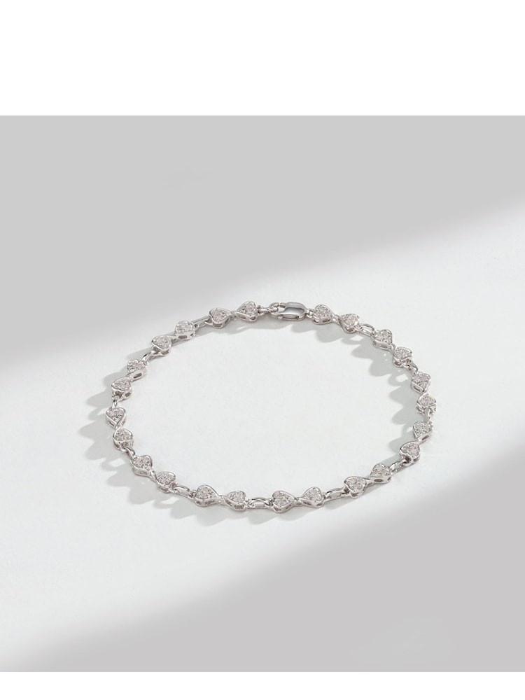 The Diamond Store Sliver 0.25ct Heart Bracelet Set In Silver - Image 2 of 4