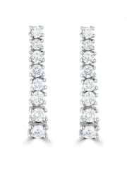 The Diamond Store 9K White Gold 1ct Lab Diamond Life Journey Drop Earrings - Image 1 of 4