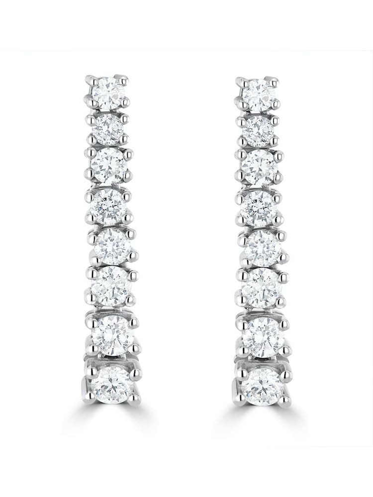 The Diamond Store 9K White Gold 1ct Lab Diamond Life Journey Drop Earrings - Image 1 of 4