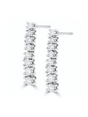 The Diamond Store 9K White Gold 1ct Lab Diamond Life Journey Drop Earrings - Image 2 of 4