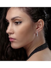 The Diamond Store 9K White Gold 1ct Lab Diamond Life Journey Drop Earrings - Image 3 of 4