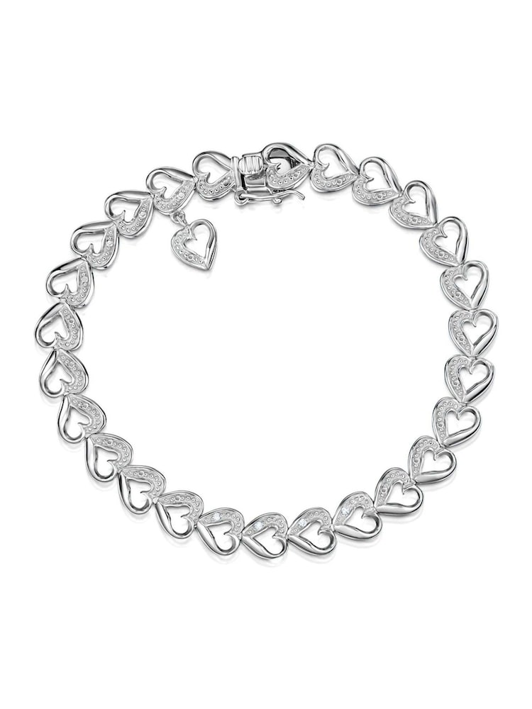 The Diamond Store White Heart Bracelet - Image 1 of 5