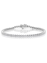 The Diamond Store 9K White Gold 1ct Lab Diamond Rub Over Style Tennis Bracelet - Image 4 of 4