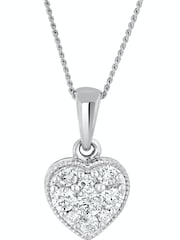 The Diamond Store 9K White Gold 0.25ct H/Si Lab Diamond Heart Pendant Necklace - Image 1 of 5