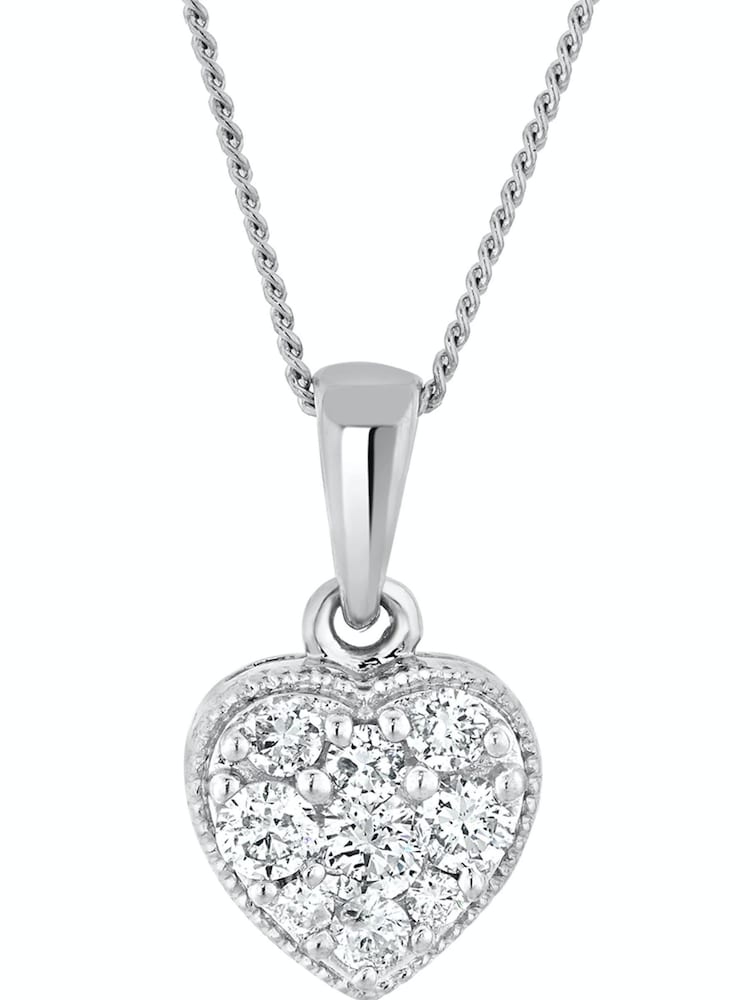 The Diamond Store 9K White Gold 0.25ct H/Si Lab Diamond Heart Pendant Necklace - Image 1 of 5