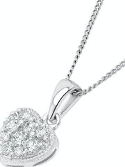 The Diamond Store 9K White Gold 0.25ct H/Si Lab Diamond Heart Pendant Necklace - Image 3 of 5