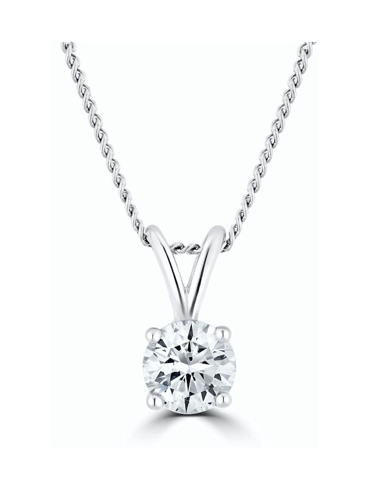 The Diamond Store 9K White Gold 0.25ct H/Si Lab Diamond Solitaire Necklace Pendant - Image 1 of 4 The Diamond Store 9K White Gold 0.25ct H/Si Lab Diamond Solitaire Necklace Pendant - Image 1 of 4