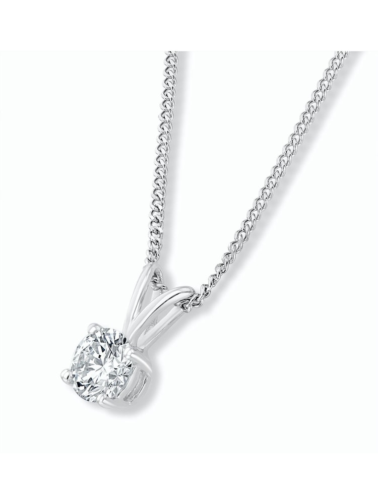 The Diamond Store 9K White Gold 0.25ct H/Si Lab Diamond Solitaire Necklace Pendant - Image 2 of 4