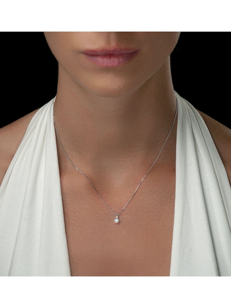 The Diamond Store 9K White Gold 0.25ct H/Si Lab Diamond Solitaire Necklace Pendant - Image 4 of 4