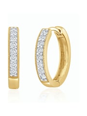 The Diamond Store 9K Yellow Gold 0.25ct H/Si Lab Diamond Pave Set Hoop Earrings - Image 1 of 4