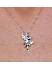 The Diamond Store 9K White Gold Pixie Aquamarine and Diamond Stellato Pendant Necklace - Image 4 of 6