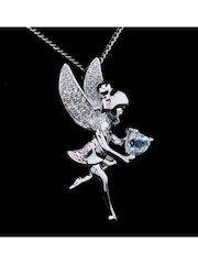The Diamond Store 9K White Gold Pixie Aquamarine and Diamond Stellato Pendant Necklace - Image 5 of 6