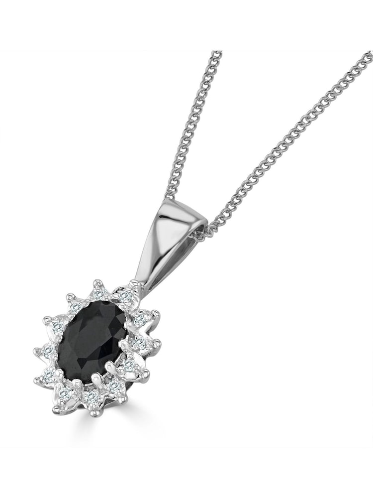 The Diamond Store Blue Sapphire and Lab Diamond Pendant - Image 2 of 4