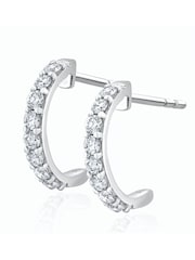 The Diamond Store 9K White Gold 0.50ct H/Si Lab Diamond Comfort Huggie Earrings - Image 1 of 5