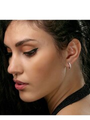 The Diamond Store 9K White Gold 0.50ct H/Si Lab Diamond Comfort Huggie Earrings - Image 4 of 5