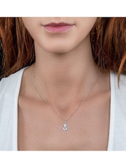 The Diamond Store 9K White Gold Purple Amethyst Blue Topaz and Diamond Pendant Necklace - Image 2 of 3