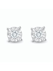 The Diamond Store 925 Silver 5mm 0.10ct H/Si Lab Diamond Stud Earrings - Image 1 of 4