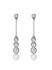 The Diamond Store White Gold 0.12ct Diamond Small Drop Earrings - Image 1 of 6