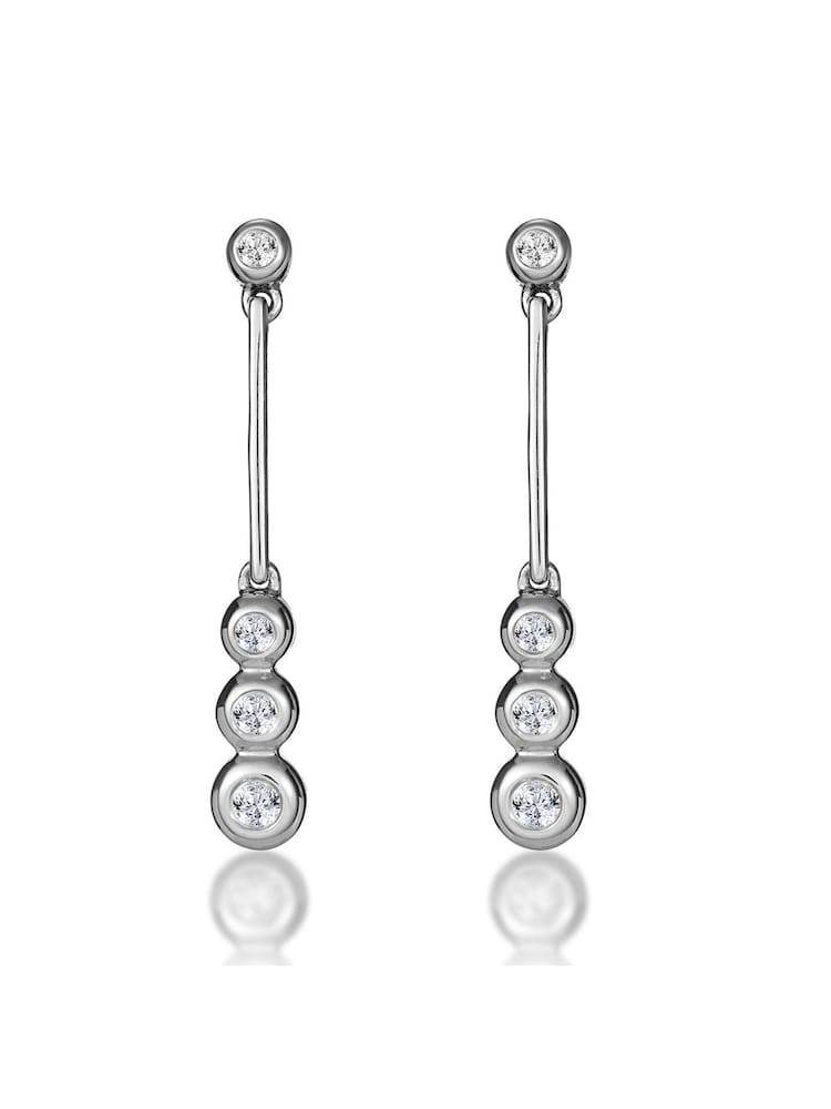 The Diamond Store White Gold 0.12ct Diamond Small Drop Earrings - Image 1 of 6
