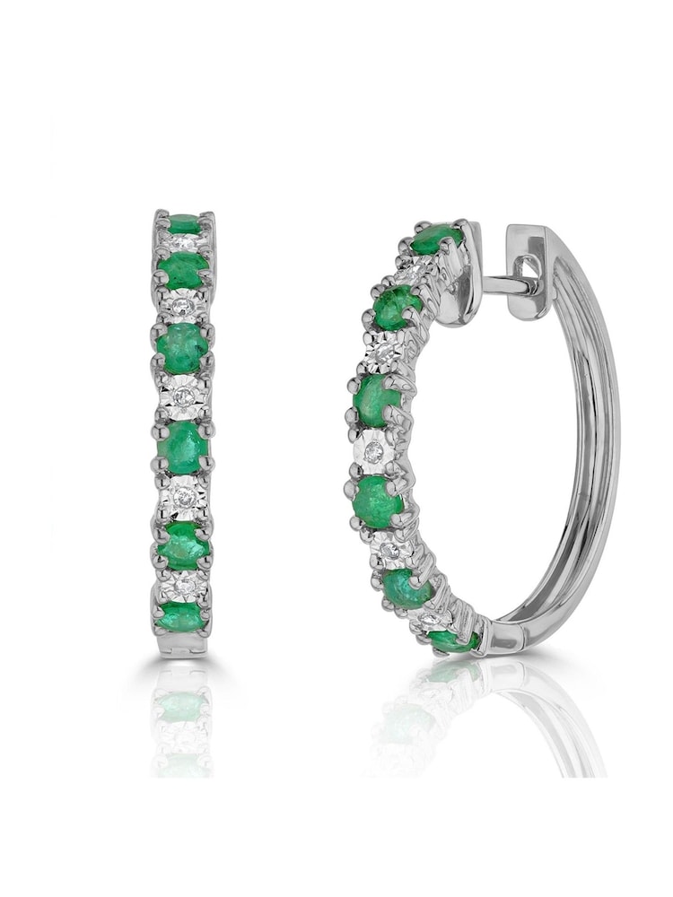 The Diamond Store 9K Gold 0.63ct Emerald Stellato Earrings - Image 1 of 4