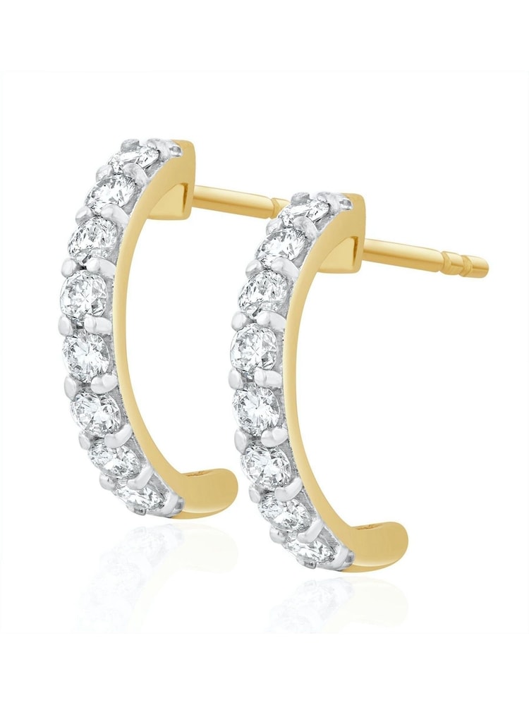 The Diamond Store 9K Yellow Gold 0.50ct H/Si Lab Diamond Comfort Huggie Earrings - Image 1 of 5