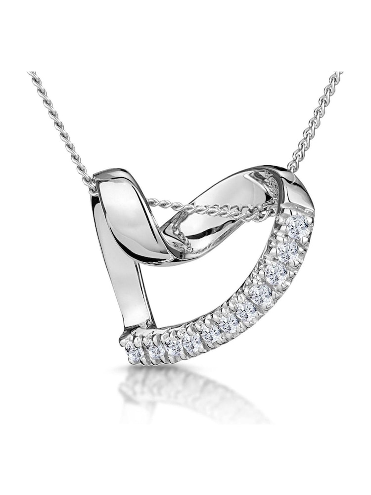 The Diamond Store White Heart Pendant Necklace 0.10ct Diamond - Image 1 of 4 The Diamond Store White Heart Pendant Necklace 0.10ct Diamond - Image 1 of 4