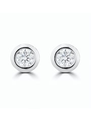 The Diamond Store Natural 0.20ct Lab Diamond Rub Over Stud Earrings in 9K White Gold4.6mm - Image 1 of 4