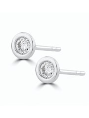 The Diamond Store Natural 0.20ct Lab Diamond Rub Over Stud Earrings in 9K White Gold4.6mm - Image 2 of 4