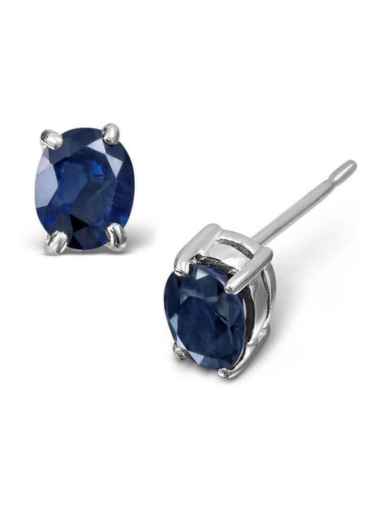 The Diamond Store 9K White Gold Sapphire Earrings - Image 1 of 3