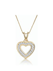 The Diamond Store White Diamond Heart Necklace 0.20ct Channel Set in 9K Gold Tone - Image 1 of 2