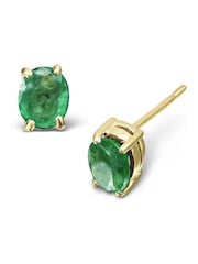 The Diamond Store 9K Yellow Gold 0.30ct Emerald Earrings - Image 1 of 6