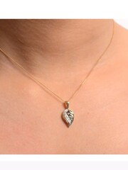 The Diamond Store 9K Yellow Gold Blue Sapphire 9 x 14 mm And Diamond Pendant Necklace - Image 3 of 6