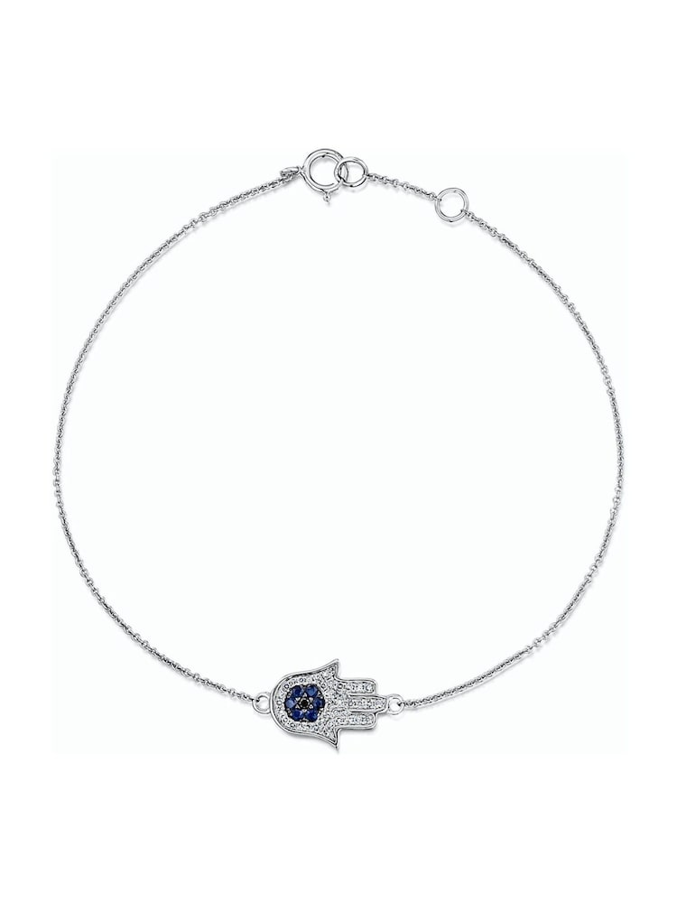 The Diamond Store Blue Hamsa Hand Sapphire Bracelet - Image 1 of 3