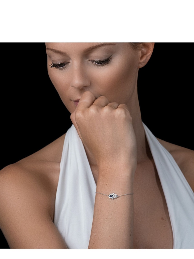 The Diamond Store Blue Hamsa Hand Sapphire Bracelet - Image 2 of 3