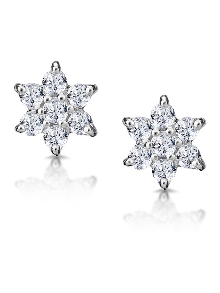 The Diamond Store 9K White Gold 0.30ct Star Cluster Earrings - Image 1 of 4