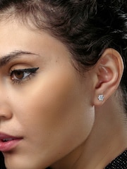 The Diamond Store 9K White Gold 0.50ct Lab Diamond Flower Cluster Earrings - Image 5 of 5