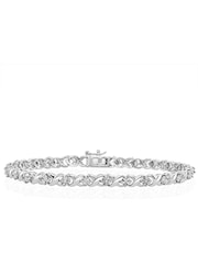 The Diamond Store 925 Silver 0.05ct Diamond Kisses Bracelet - Image 1 of 6