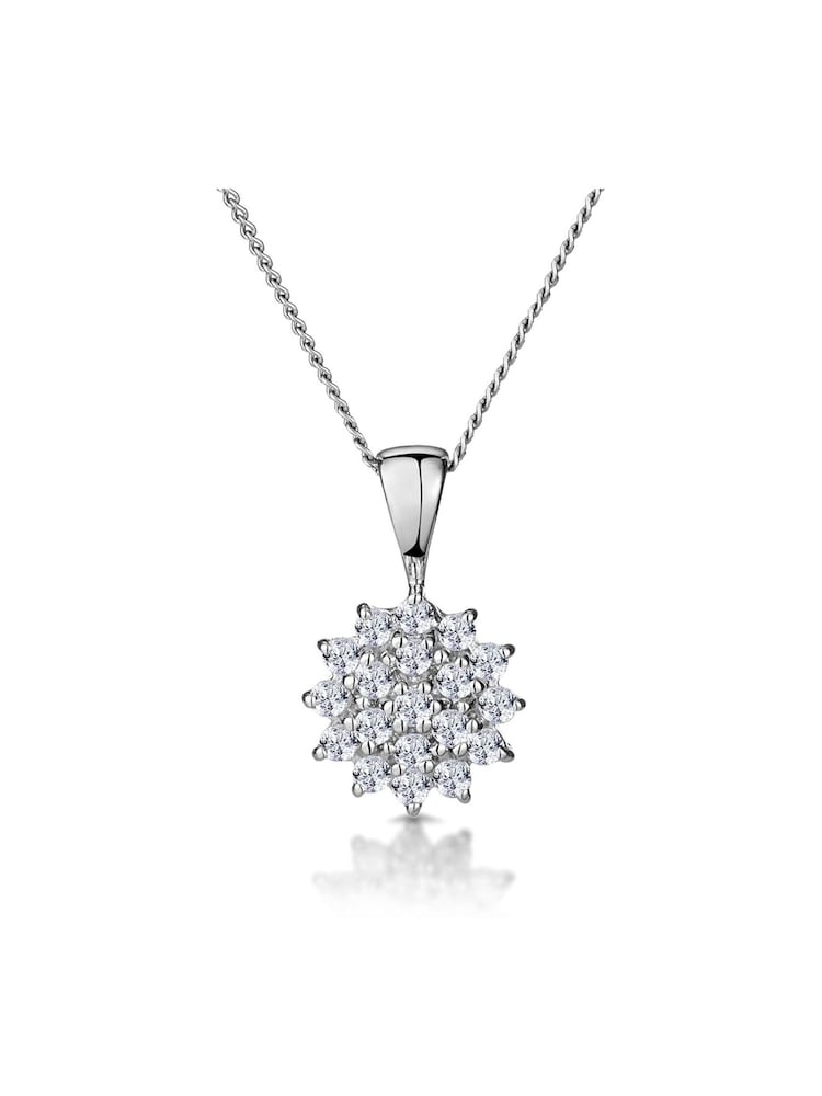 The Diamond Store 9K White Pendant Necklace With 0.25ct Diamonds - Image 1 of 4