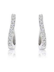 The Diamond Store 9K White Gold 0.11ct 12mm x 2mm Hoop Earrings - Image 1 of 4